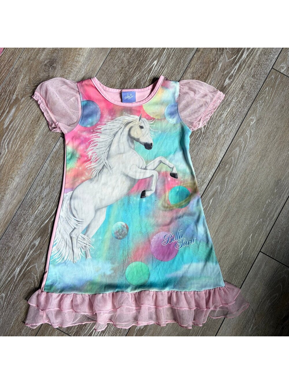 Bella Sara Collectible Rainbow Horse Nightgown Girls size 6